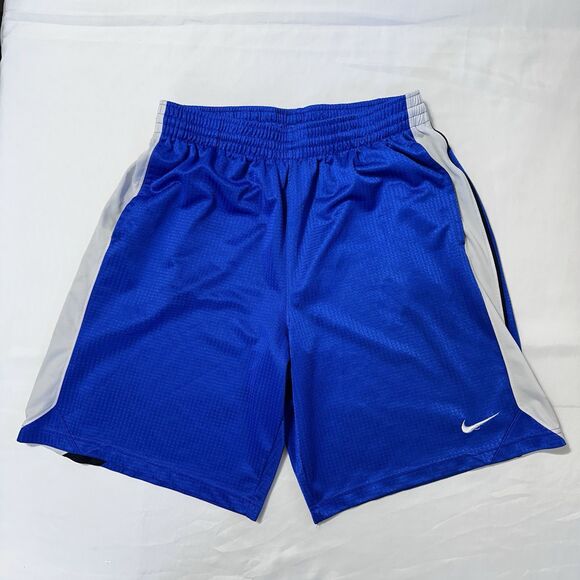 VINTAGE Nike Basketball Shorts Mens Large Blue White Dazzle Shimmer Y2K 00s - Picture 1 of 11